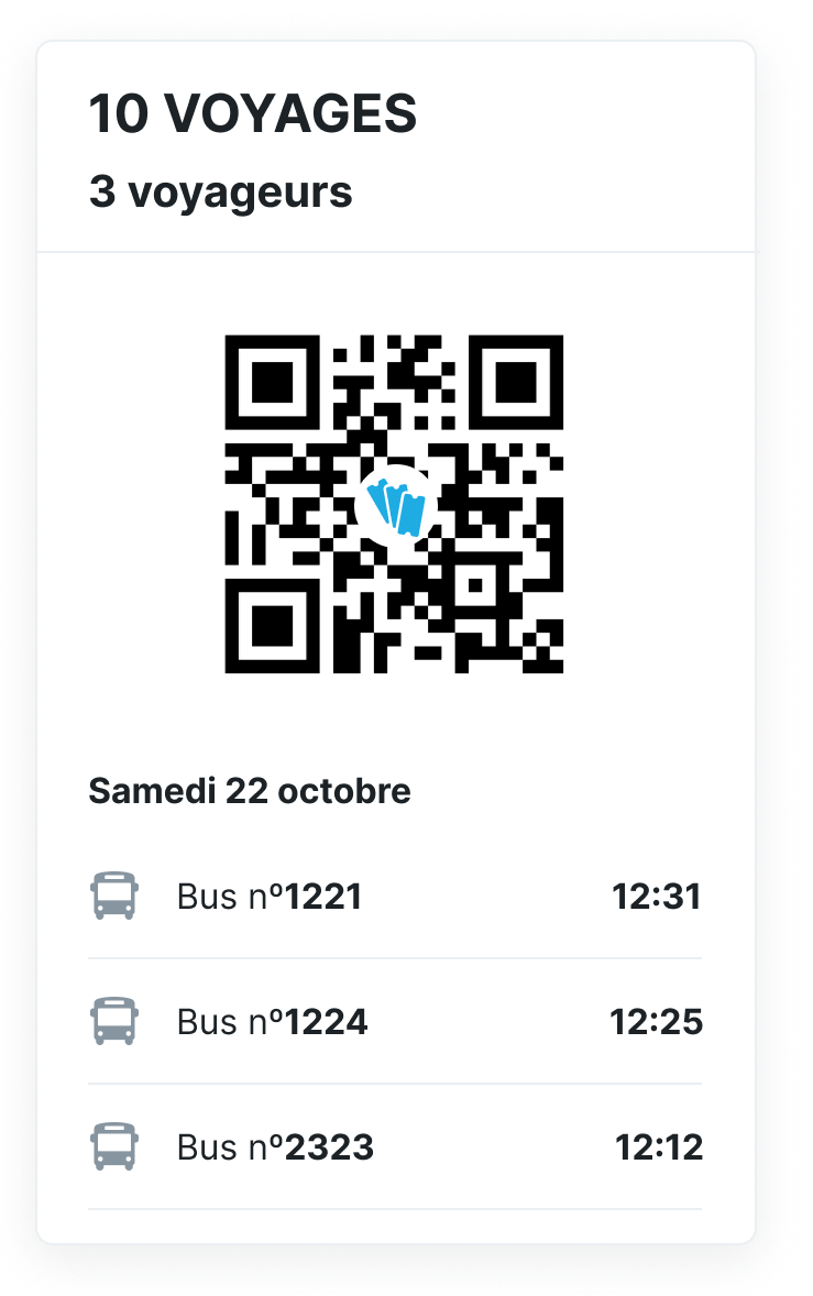 Écran "mon voyage" de l'application Witick